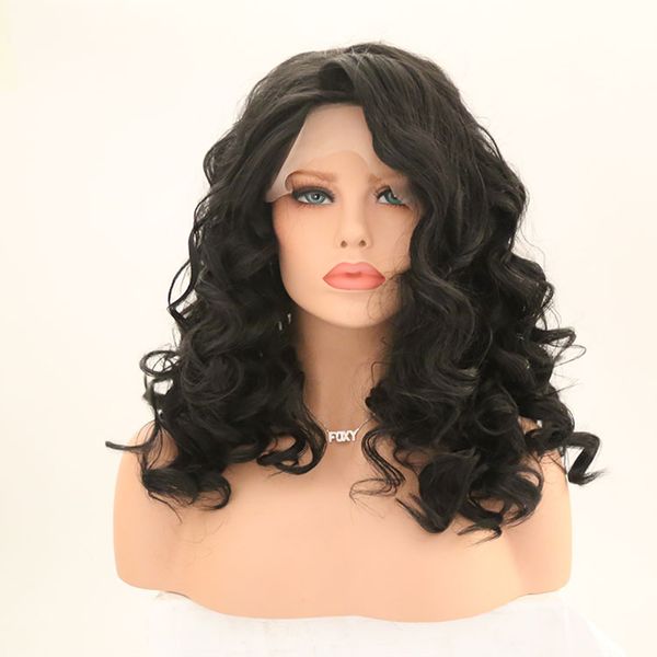 

lx brand black wigs body wave wigs side part heat resistant fiber long wavy wigs for women daily use cosplayfactory direct