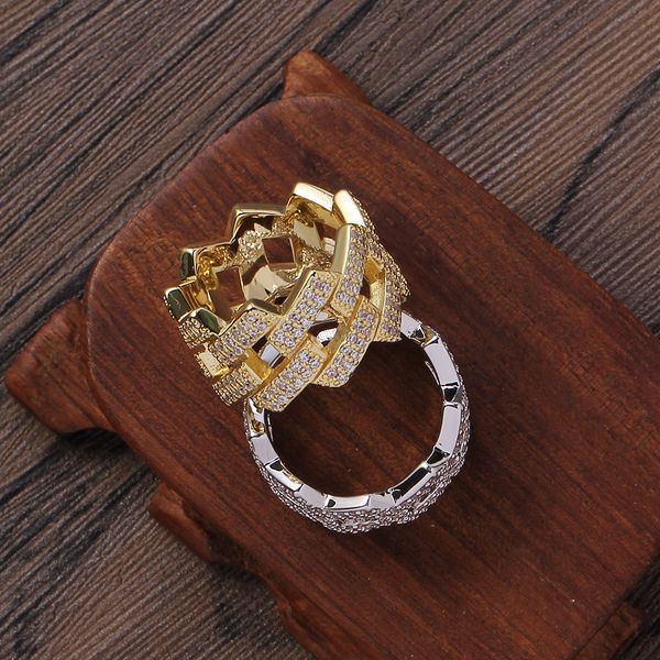 

kimter hip hop men jewelry crystal diamonds finger ring bling cubic zirconia rings for wedding q318fz, Silver