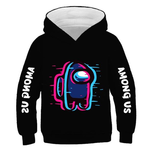 

hoodies & sweatshirts 2021 game between us-boy loose pullover printed cotton hoodie autumn streetwear boy long sleeve hooded cartoon 4-14 ye, Black