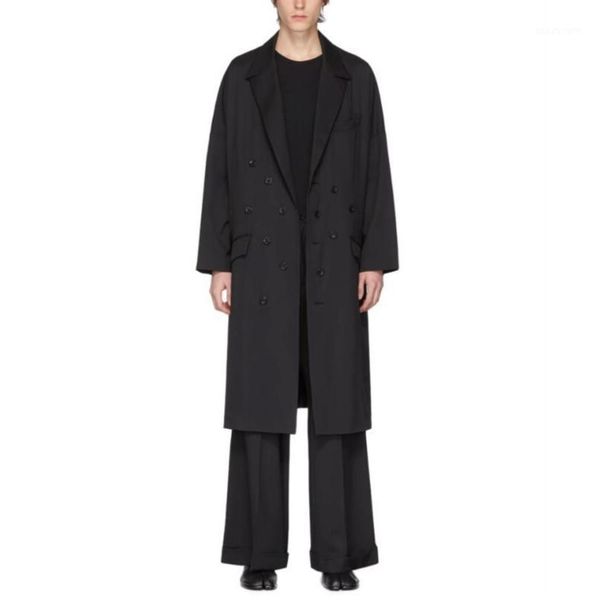 

men's trench coats s-6xlthe 2021 multi-button silhouette windbreaker, Tan;black