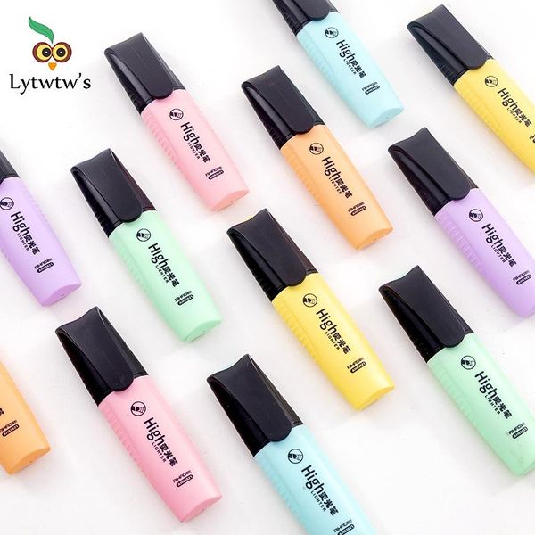

highlighters 1 pcs lytwtw's cute drawing text colored markers graffiti highlighter felt pen scribble sketch stationery office school su, Black;red