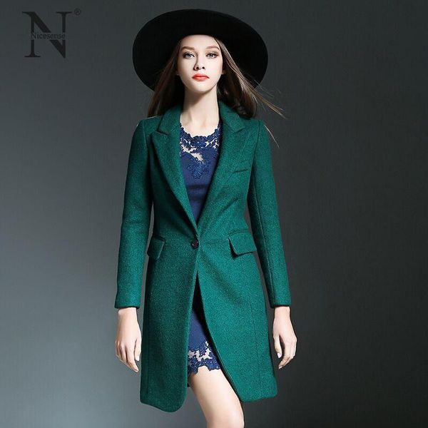 

women's wool & blends nicesense casaco feminino abrigos mujer invierno 2021 autumn winter coat women plus size female overcoat manteau, Black