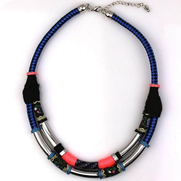 

chokers eran fashion vintage thread flower necklace, Golden;silver