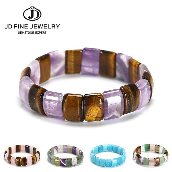 

bangle jd 10x14mm natural elry purple crystal stone multilcolor beads charms yoga men and women meditation amulet, Black