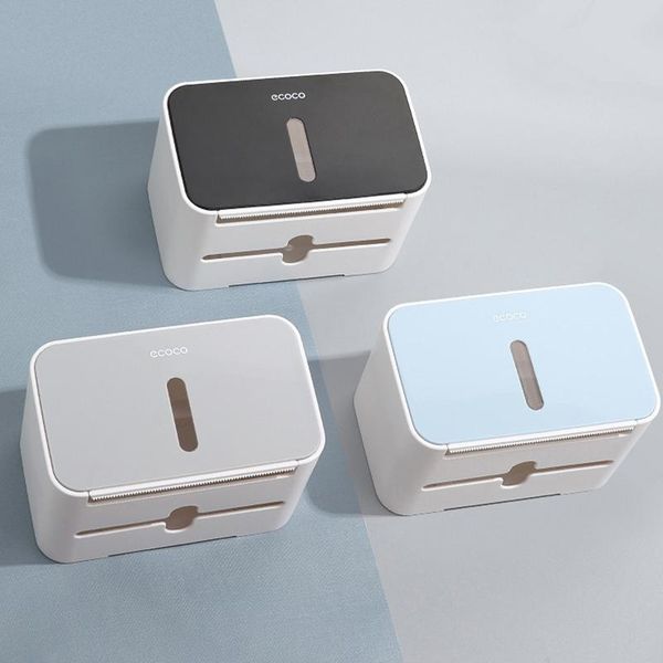 

tissue boxes & napkins wall mount storage box paper roll holder kitchen organizer dispenser with sticker el toilet bathroom home accessories