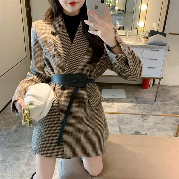 

women's suits & blazers make qiu dong outfit han edition high-end western style restoring ancient ways suit collar waist temperament lo, White;black