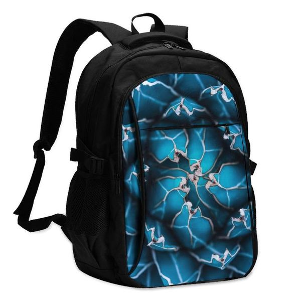 

backpack usb boys cycling sports travel versatile fashion blue toned agave cactus student school