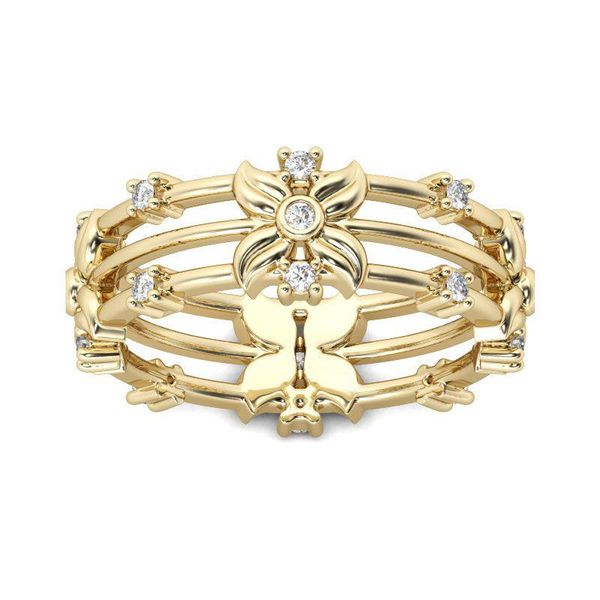 

wedding rings silver color ring gold openwork butterfly crystal engagement tail for gift women cz party jewelry, Slivery;golden