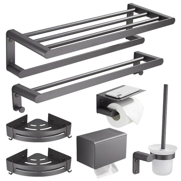 

towel racks gun gray space aluminum punch-bathroom hardware pendant kit storage rack