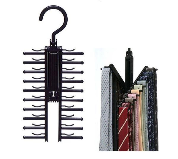 

hangers & racks tie hanger necktie storage hook 20 ties rack multi-function black