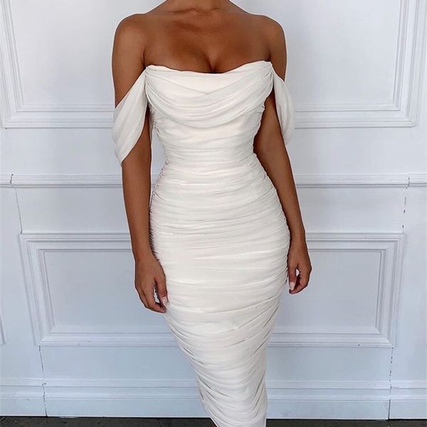 

celebrity white lace off the shoulder rayon bandage dress evening party dress 210331, Black;gray