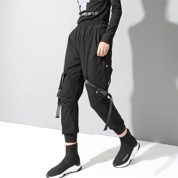 

capris streetwear 2021 spring cargo pants for casual women black corridors high waist women's capri d745, Black;white