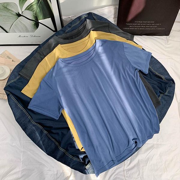 

solid color simplicity men mens t shirt daily wear casual short sleeve durable loose round neck, White;black