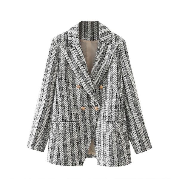 

women's suits & blazers vintage women casual plaid tweed double breasted blazer or skirt woman elegant female chic office ladies skirts, White;black