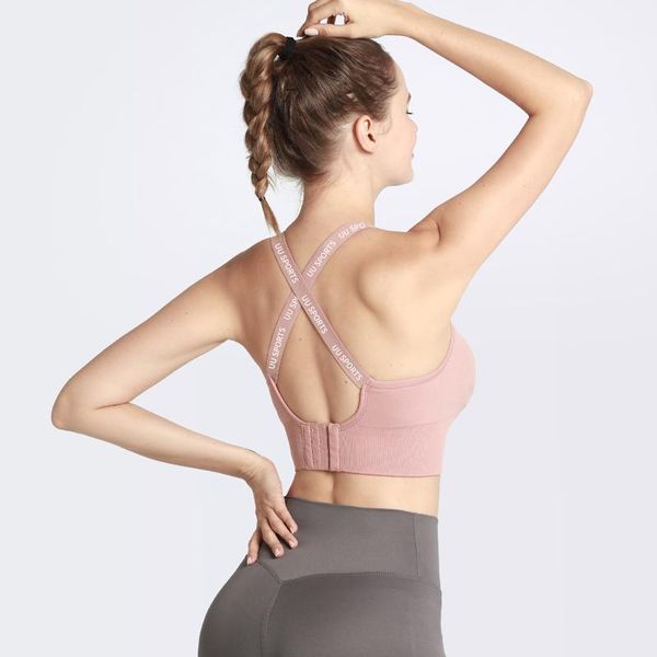 

yoga outfit f.dyraa sports bra shockproof gathering high-intensity underwear fitness sporty woman letter