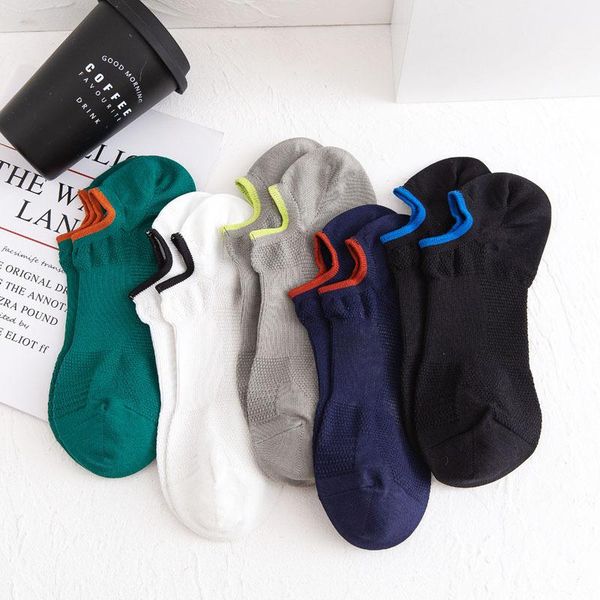 

men's socks men slippers fashion sock sports ankle breathable casual shallow solid color high quality, Black