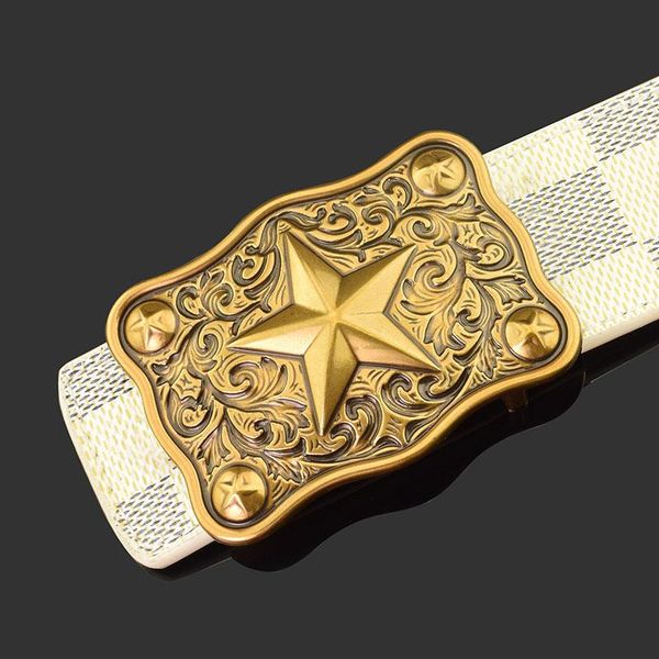 

belts 2021 fancy vintage star slide buckle men belt designer luxury genuine leather waist strap casual high quality, Black;brown