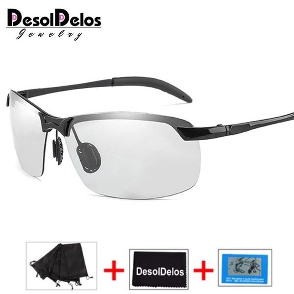 

sunglasses pochromic men polarized driving chameleon glasses change color day night vision eyewear, White;black