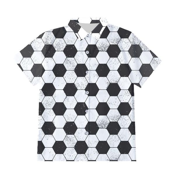

size men 3d printed button shirts casual aniaml shirt short sleeves black white hexagon funny plus men's, White;black