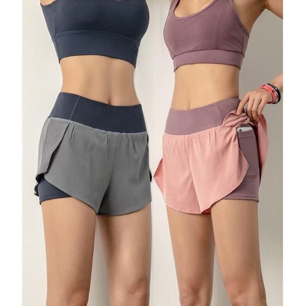 

yoga outfits women sport shorts 2021 fashion gym double side pocket running breathable quick dry female workout fitness sportwear, White;red