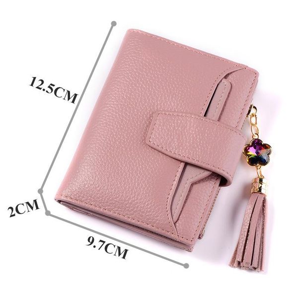 

wallets korean version of the ladies short wallet three-fold tassel fashion coin purse womens and purses, Red;black