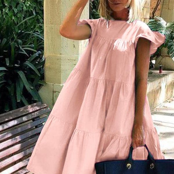 

women vintage floral dress print loose a line summer o neck petal short sleeve elegant casual, Black;gray