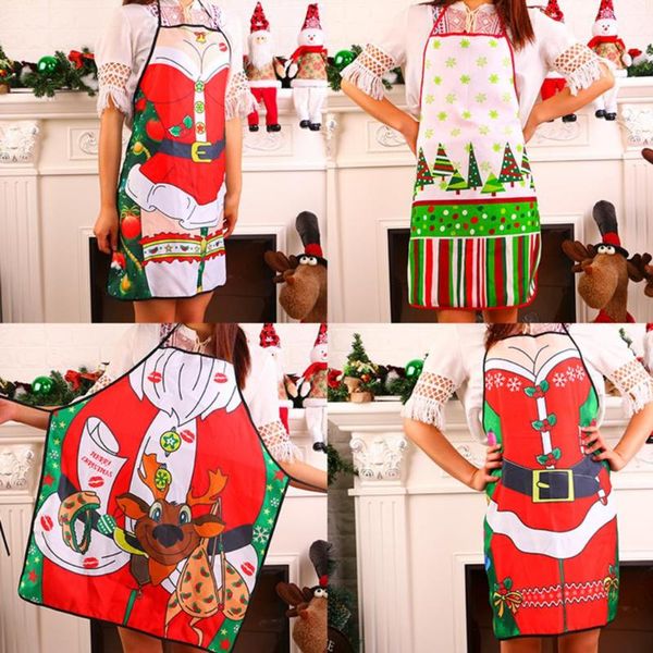 

aprons creative christmas apron with adjustable bandage cartoon pattern home xmas decoration waterproof chef for cooking baking
