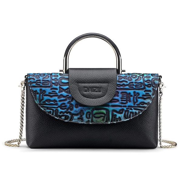 

leather handbag chain bag women's head fashion personality messenger clutch bags