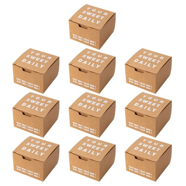 

gift wrap 10pcs cookie boxes bakery kraft paper simple cake cases treat