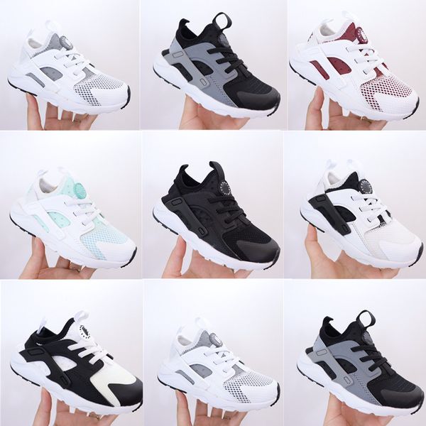 

huaraches run 4s kids running shoes black white newborn baby children outdoor trainers toddler athletic boys girls infant sneaker
