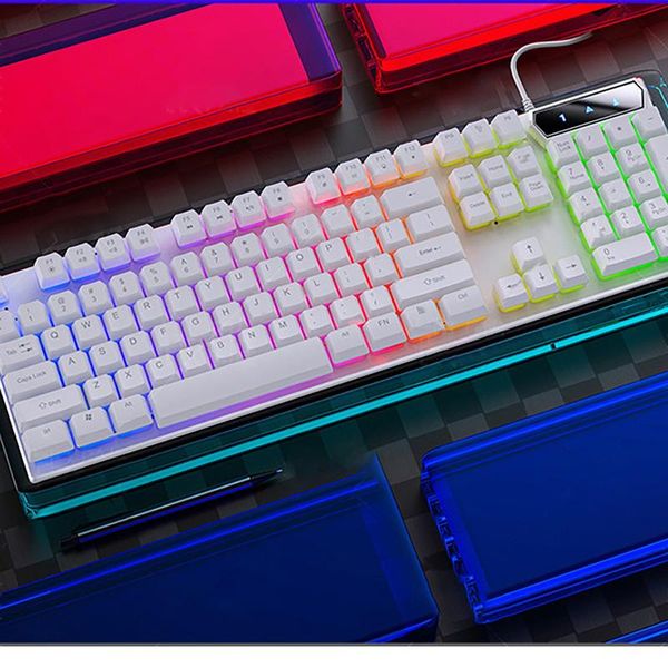 

led backlit usb gaming keyboard fashion mechanical wire multiple shafts#g30 keyboards