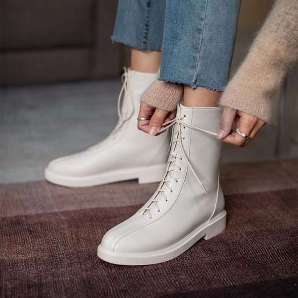 

boots autumn product design mid-calf ladies plus velvet fashion flat short zapatos de mujer keis, Black