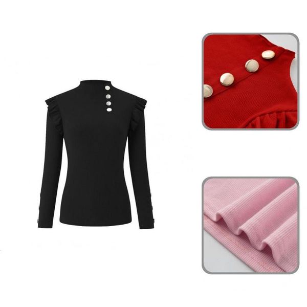 

women's blouses & shirts streetwear pure color slim-fitting pullover autumn winter women round neck for party, White