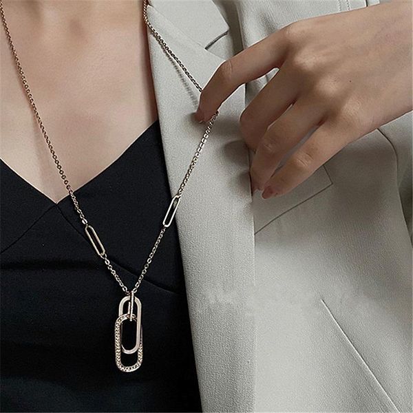 

minar punk hip hop shiny rhinestone rectangle sweater necklaces for women female gold color metal pendant necklace birthday gift, Silver