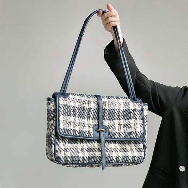 

evening bags small blue canvas tote bag stray fashionable purses large capacity female wild crossbody lattice handbags women designer