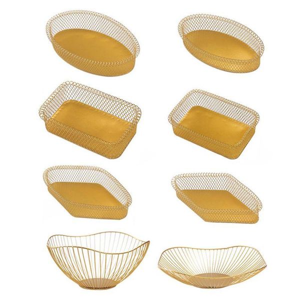 

storage baskets nordic style fruit vegetable metal basket decorated display bowl rack dining table decoration