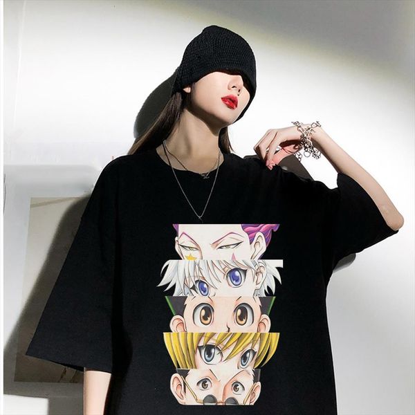 

hunter x funny fashion killua men t shirt graphic japanese anime hip hop tees male, White;black