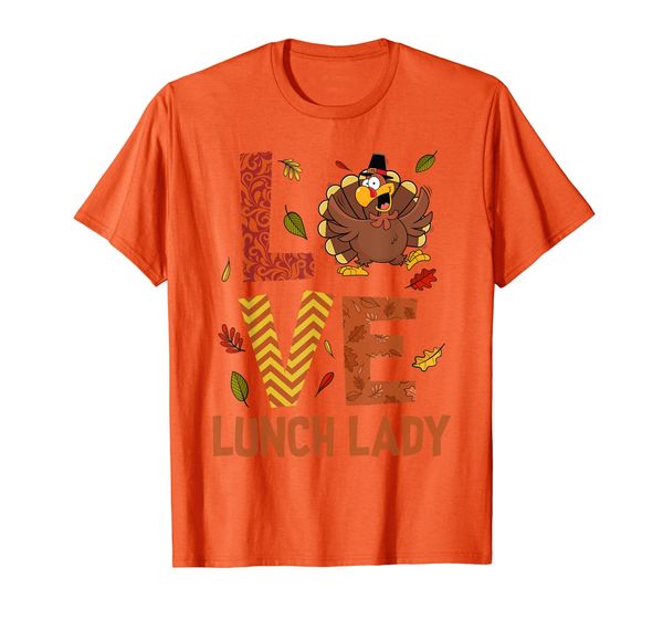 

love lunch lady turkey autumn fall thanksgiving t-shirt, White;black