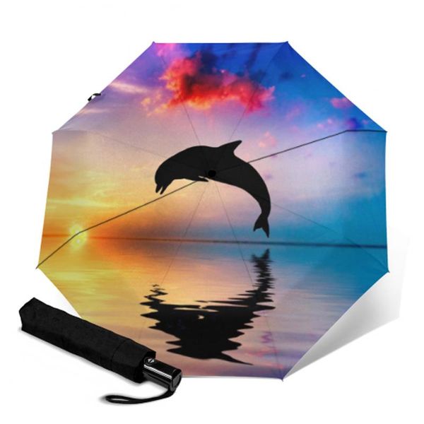 

umbrellas three folding automatic umbrella rain women auto marine animal luxury windproof men frame waterproof wind resistant