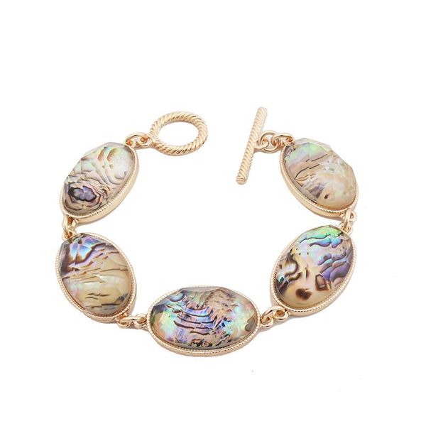 

link, chain abalone pearl geometric facted resin stone inlay fashion bracelets for girl gift jewelry, Black