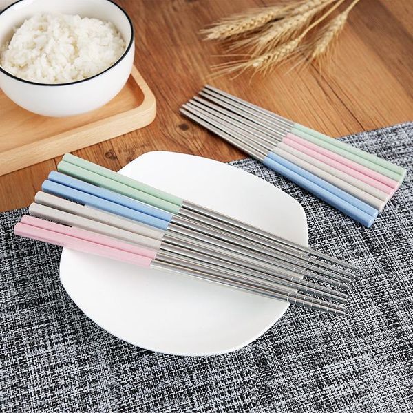 

chopsticks 1 pairs chinese metal 304 stainless steel portable travel chop stick reusable sticks for sushi hashi