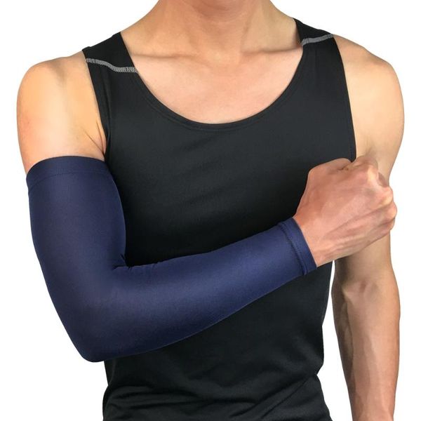 

elbow & knee pads 1 piece outdoor sports arm warmer summer uv protective volleyball band high elastic compression sleeve cycling basketball, Black;gray