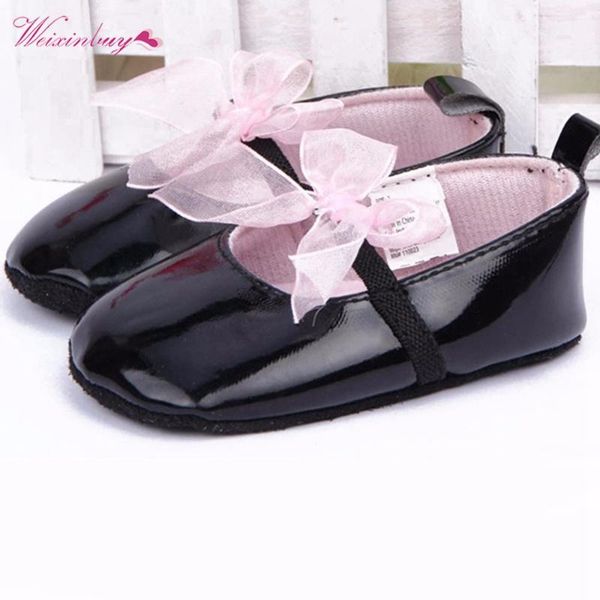 

pink silk bowtie knot shallow baby girl shoes toddler elastic strapppy soft sole first walkers 1