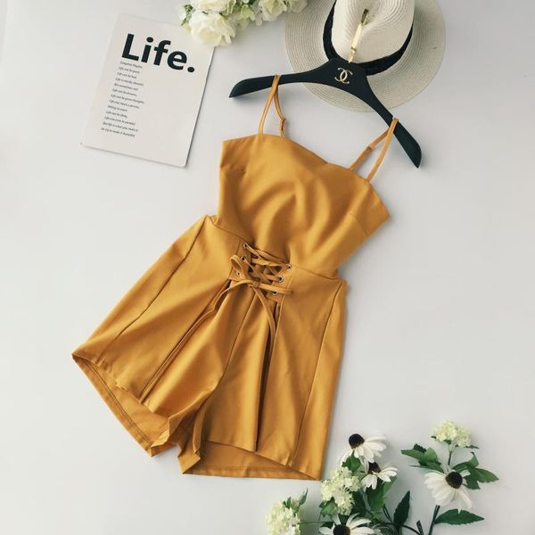 

women's jumpsuits & rompers seaside holiday pure color slim butterfly knot broad legs playsuits womens overalls e605, Black;white