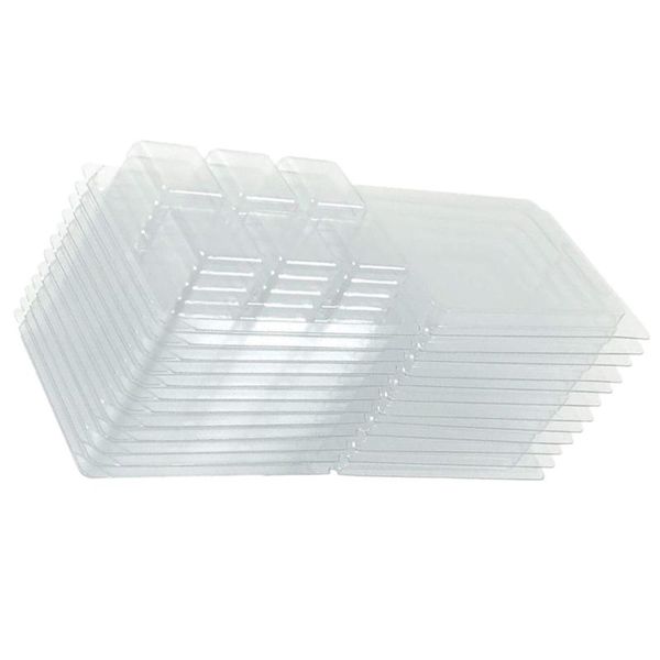 

50pcs wax melt clamshell molds clear empty cube tray for soap gift wrap