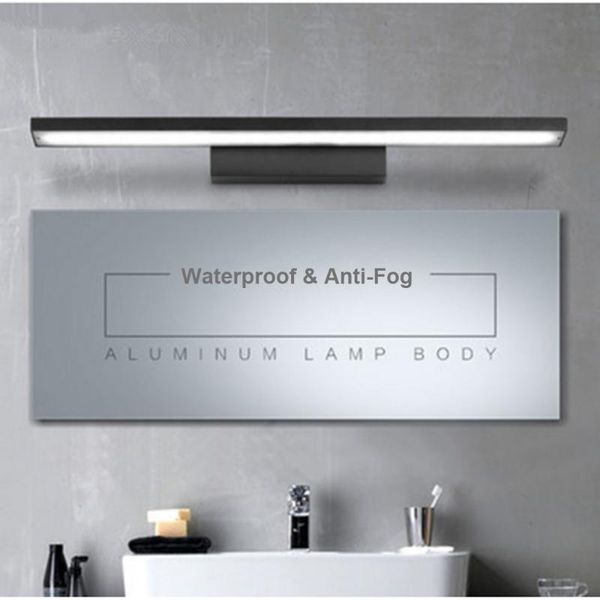 

wall lamp [dbf]modern brief aluminum mirror light 8w 12w mounted 40cm/60cm waterproof anti-fog bathroom lighting ac110/220v
