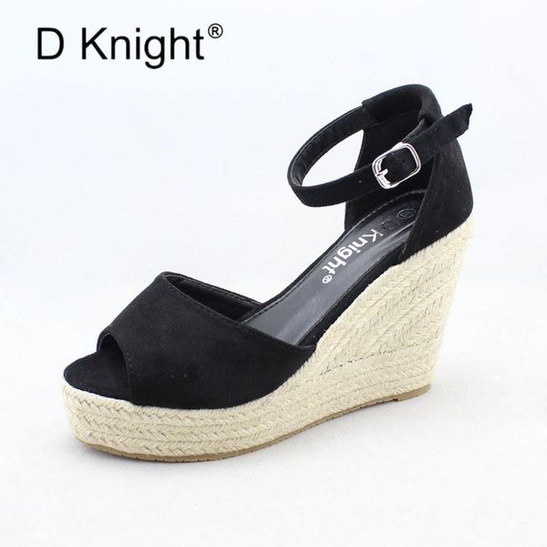 

plus size 32-44 wedges sandals summer women fashion casual shoes for woman european rome style sandale femme 11cm or 9cm, Black