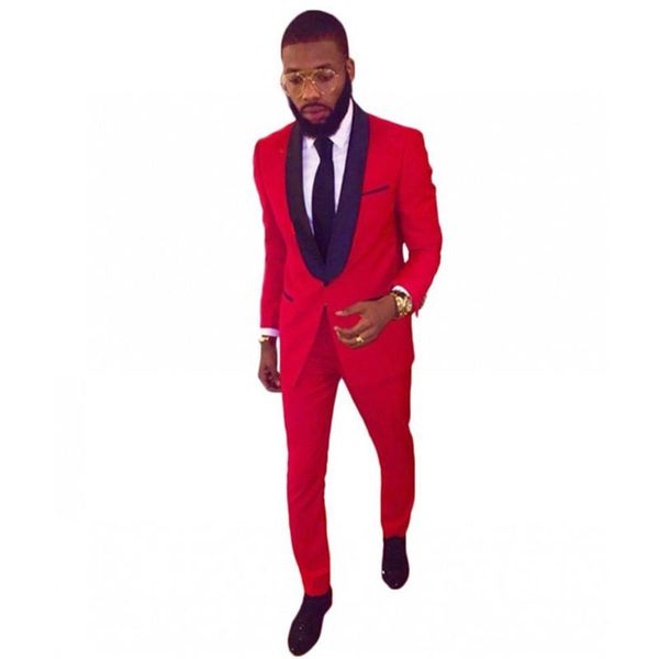 

men's suits & blazers custom made men suit set 2 pieces red for prom (jacket+pants) groom wedding slim fit man mens tuxedos regular, White;black