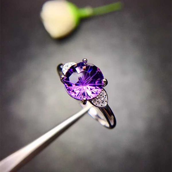 

natural amethyst ring, 925 silver, the price is suitable, shop promotional products 211217, Slivery;golden