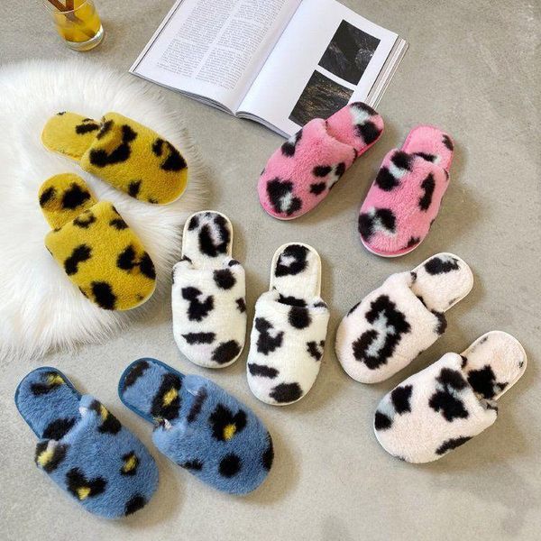 

cotton slippers women 2021 autumn and winter warm home cow pattern baotou non-slip fur indoor shoes wholes, Black
